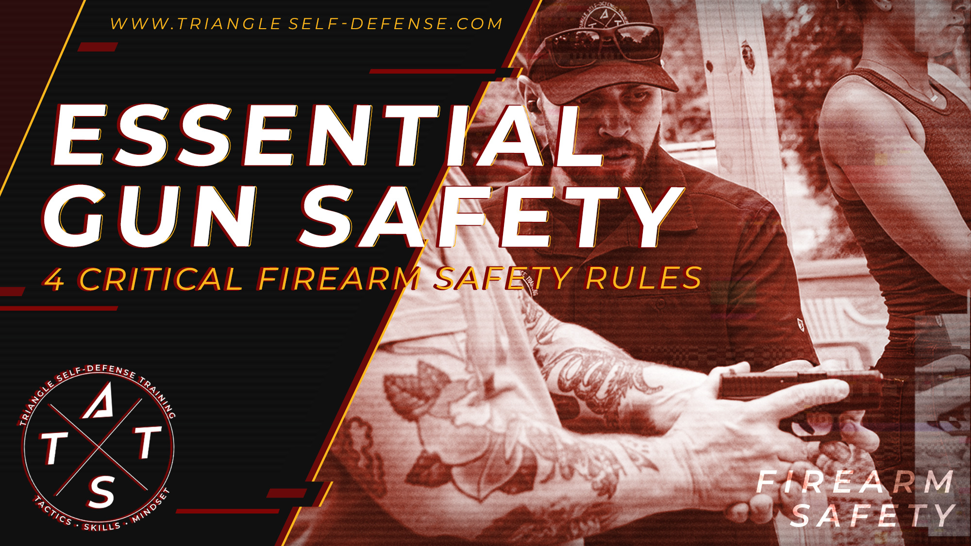 Firearms instructor teaching the firearm safety rules to new students