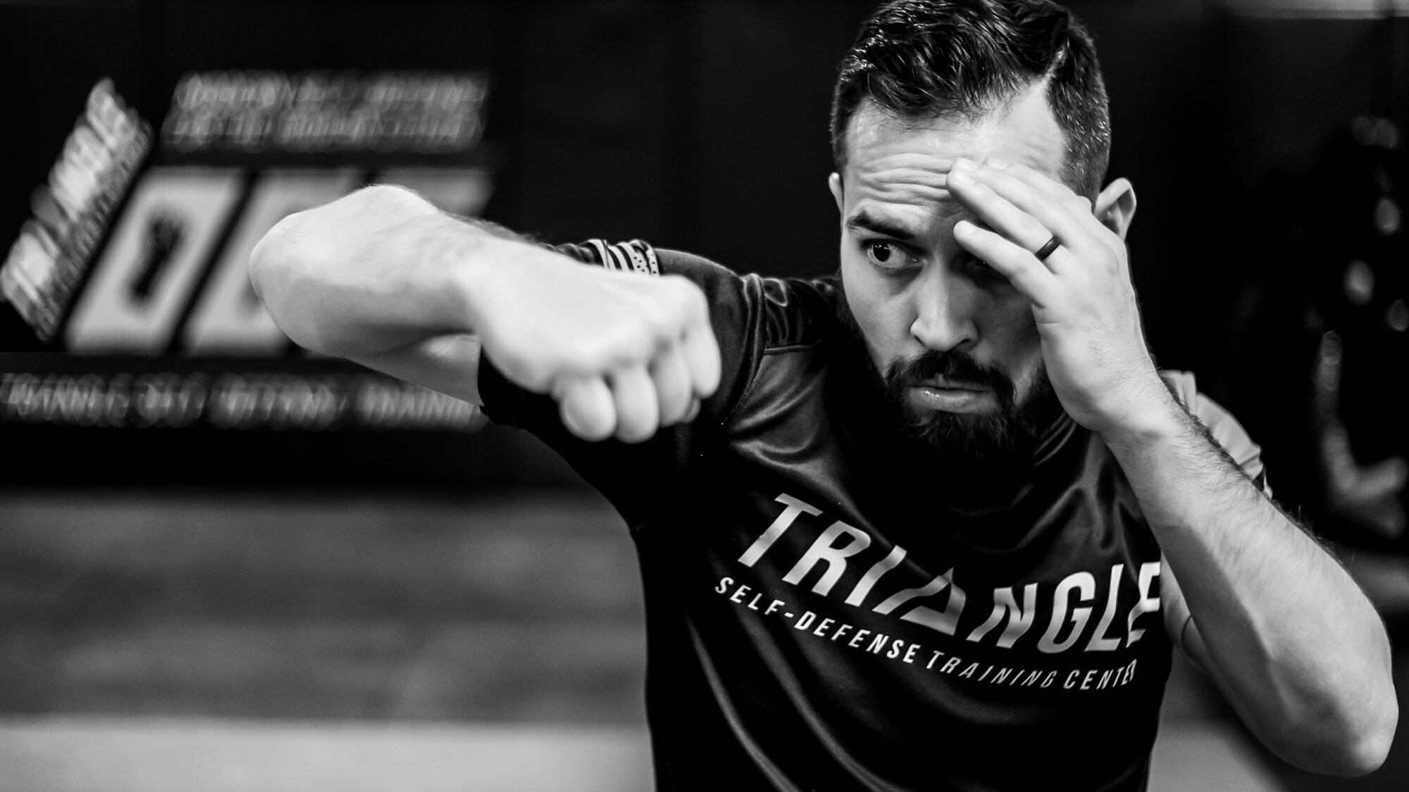 Instructor demonstrating 10 Count Striking System at Triangle Self-Defense Training in Durham, NC